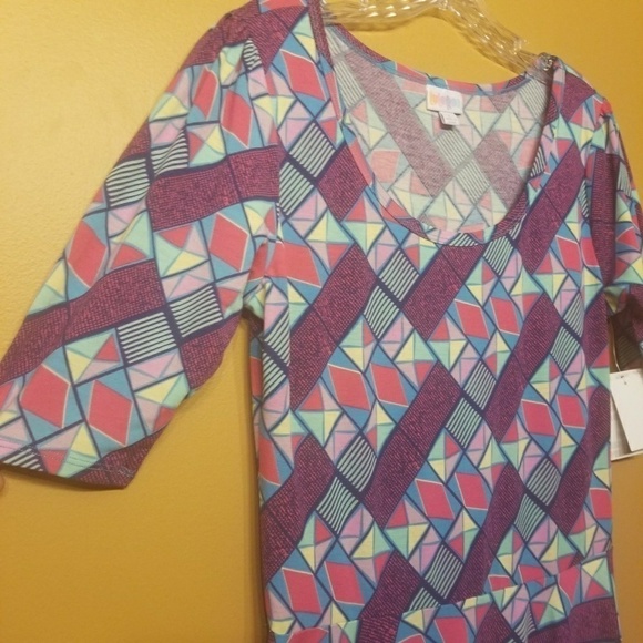 Lularoe | Women's Geometric Print Nicole Style Dress (Size Large) - Picture 7 of 10